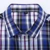 Dibinze Men's Plus Size Short Sleeve Plaid Shirt