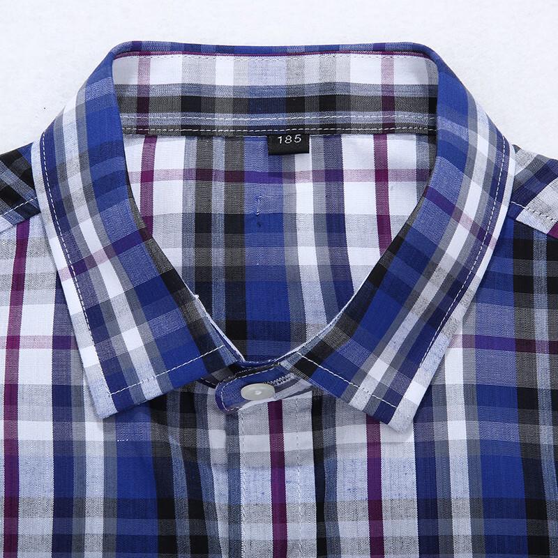 Dibinze Men's Plus Size Short Sleeve Plaid Shirt