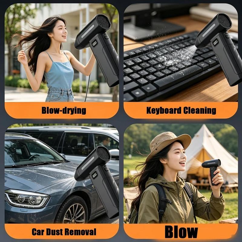 Ultra-Powerful 150,000 RPM Portable Turbo Fan, Compressed Air Duster Alternative for PC Cleaning and Car Detailing, Stepless Speed Control (1 Pcs)