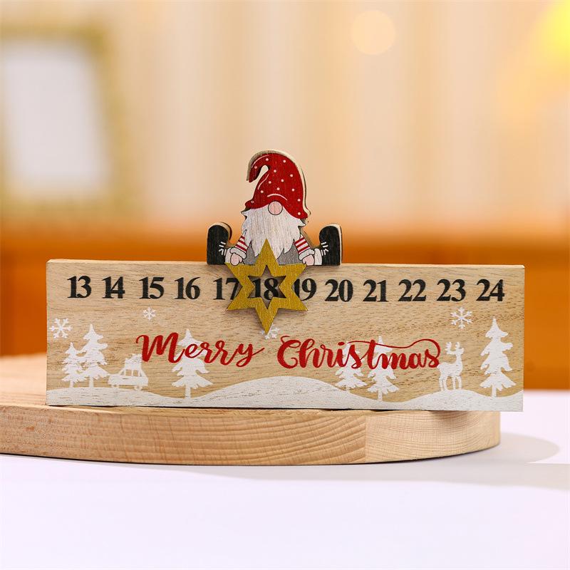 New Year Wooden Countdown Calendar Ornament - Festive Christmas Eve Decoration & Gift