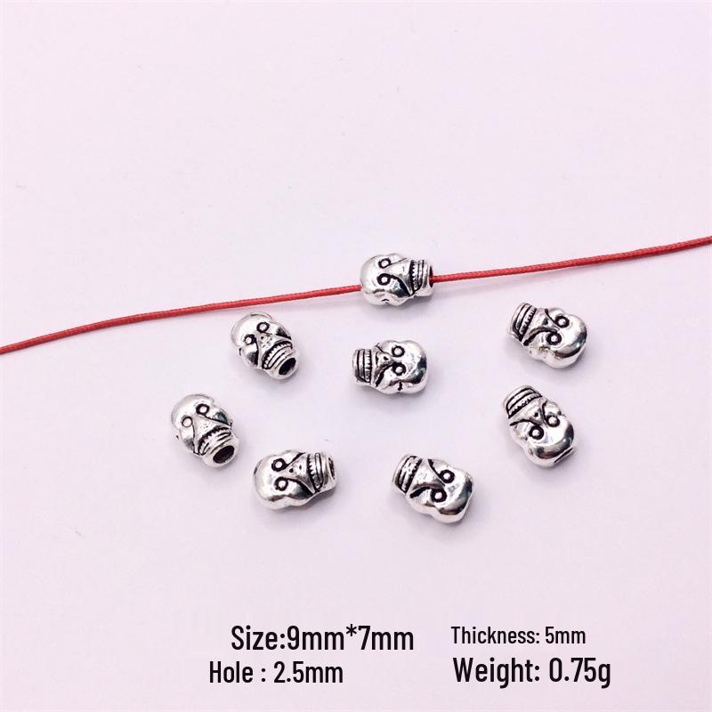 DIY Skull Beads Halloween Bracelet & Necklace Spacer Tibetan Silver Alloy Jewelry