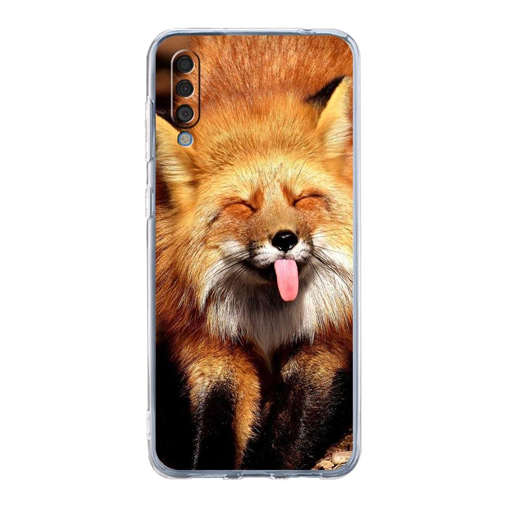 Cute Red Fox Gift Phone Case For Samsung Galaxy A52 A50 A70 A30 A40 A20E A10 A10S A20S A02S A04s A12 A22 A32 A72 5G Clear Cover