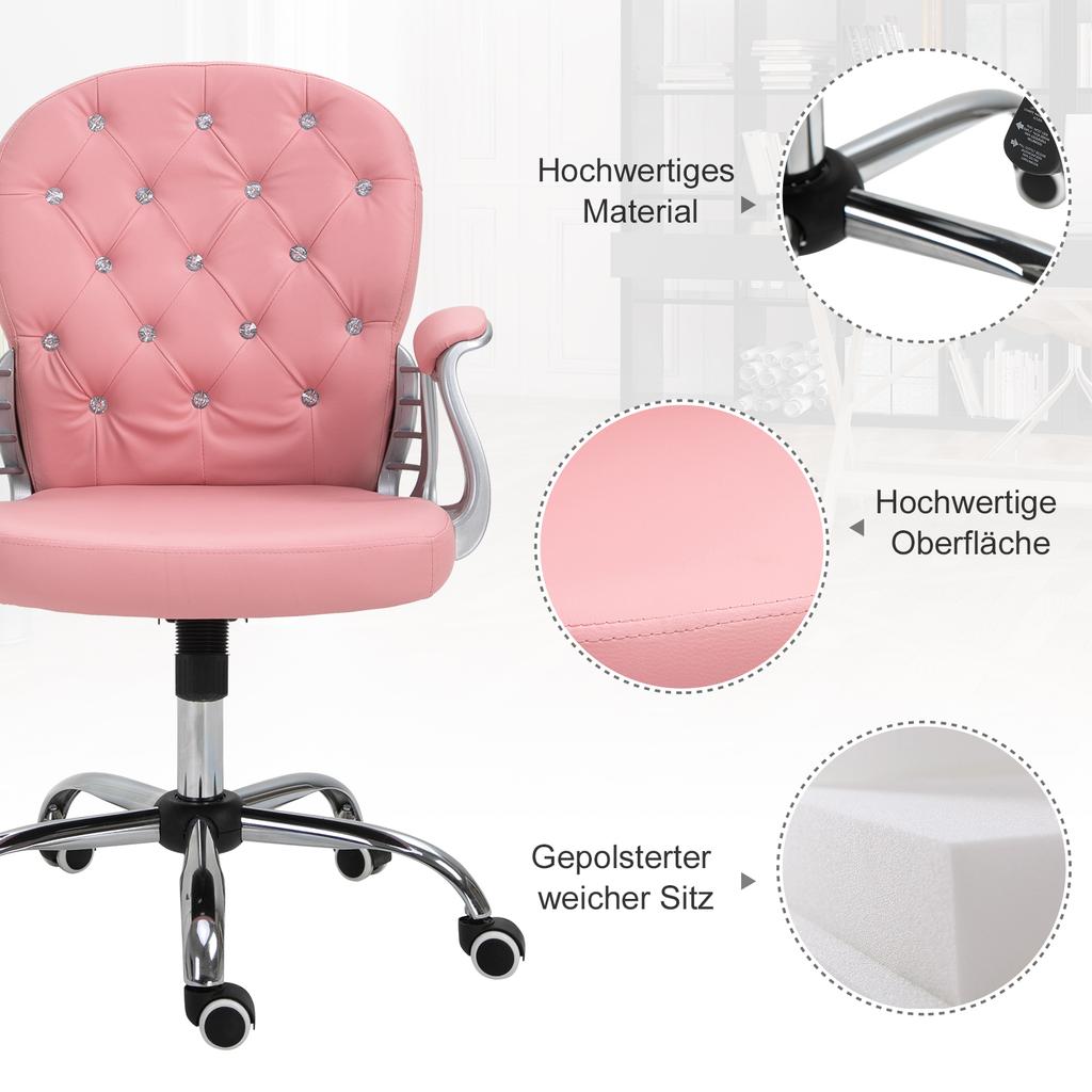 Krzesło do Home Office Krzesło Biurkowe ze Skóry Ekologicznej Krzesło Obrotowe z Regulacją Wysokości Krzesło do Toaletki Krzesło Biurowe do 120 kg Obciążenia, do Nauki