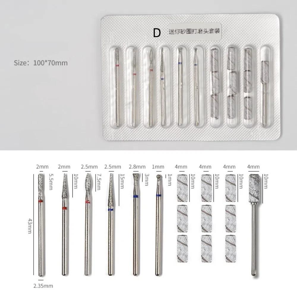 10Pcs Russian Style Nail Art Drill Bit Kits Cuticle Nail Grinding Bits  for Manicure Machine