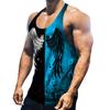 Herren Weste 3D Digitaldruck Patchwork Sommer Colorblock Schnelltrocknend Unterhemd Streetwear