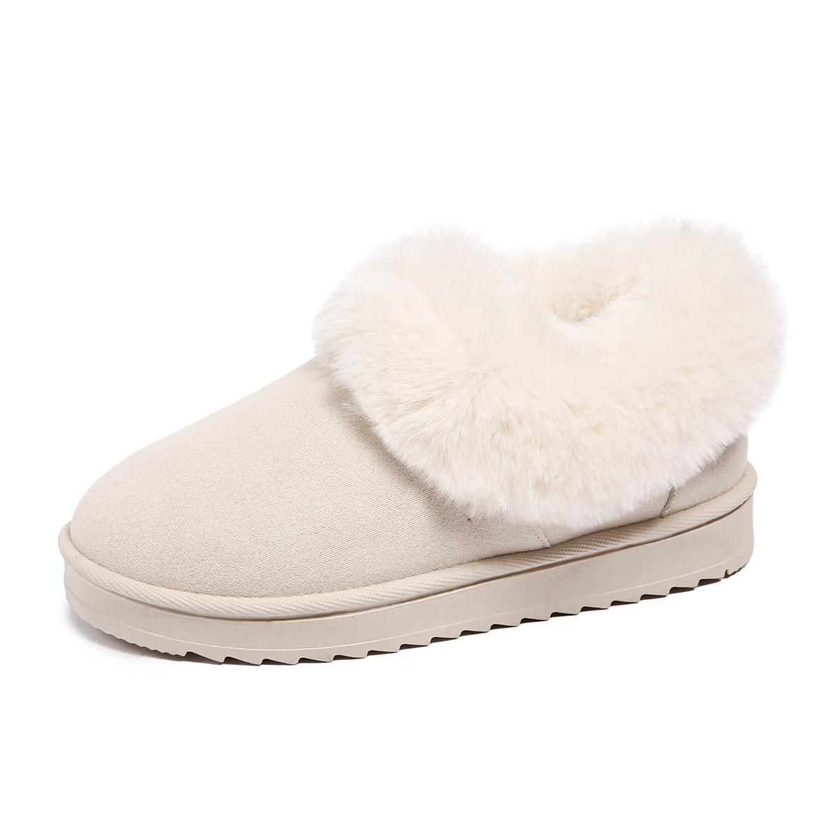 

Мода 2025 Плюшевые Теплые и Удобные Нескользящие Пинетки Женские Зимние Утепленные Плюшевые Круглого Носка на Платформе Повседневные Снежные Ботинки. 36