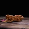 Burl Wood Carving: Fierce Tiger Ornament - Solid Wood Animal Figurine for Home or Car Decor