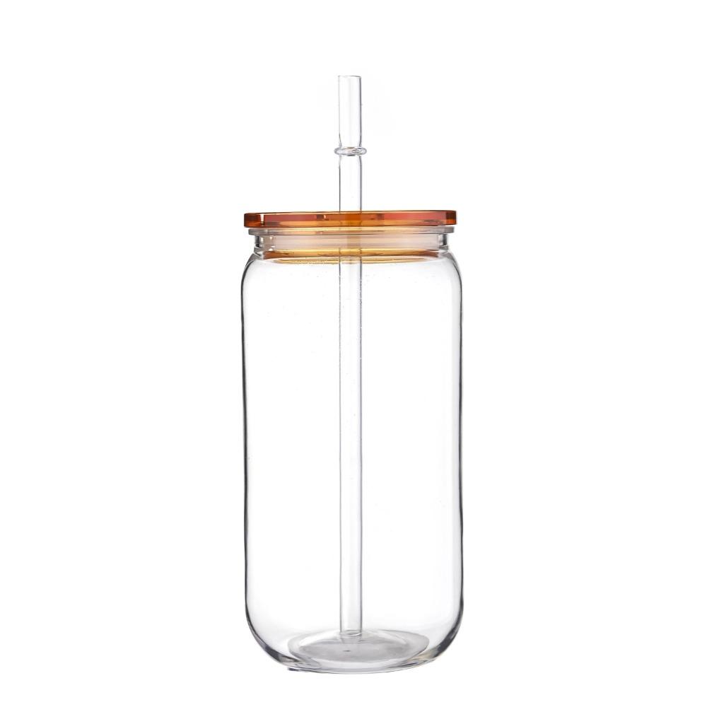 Vaso de plástico transparente con pajita y tapa de color Viene con pajita y tapa para vaso Puede Leche Café A prueba de derrames 16 OZ
