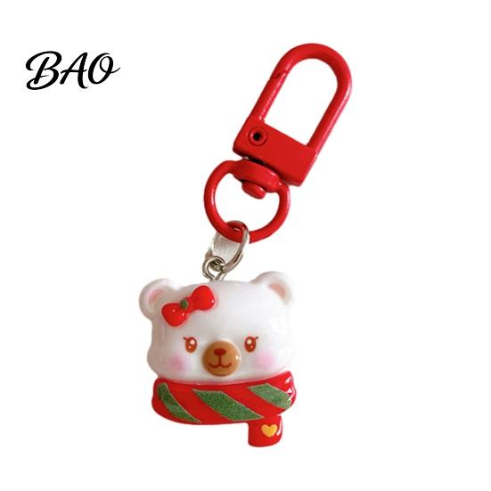 Christmas Keychain Decorations Theme Keychain, Cartoon Santa Claus Elk Bear Tree Decoration Key Rings Pendant, Festive Charm Ornament for Bags