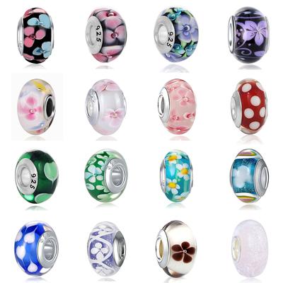 Najnowszy europejski kolorowe Lampwork szklane koraliki Murano Aolly Charm Fit naszyjnik bransoletki bransoletka DIY kobiety dziewczęta Jewlelry