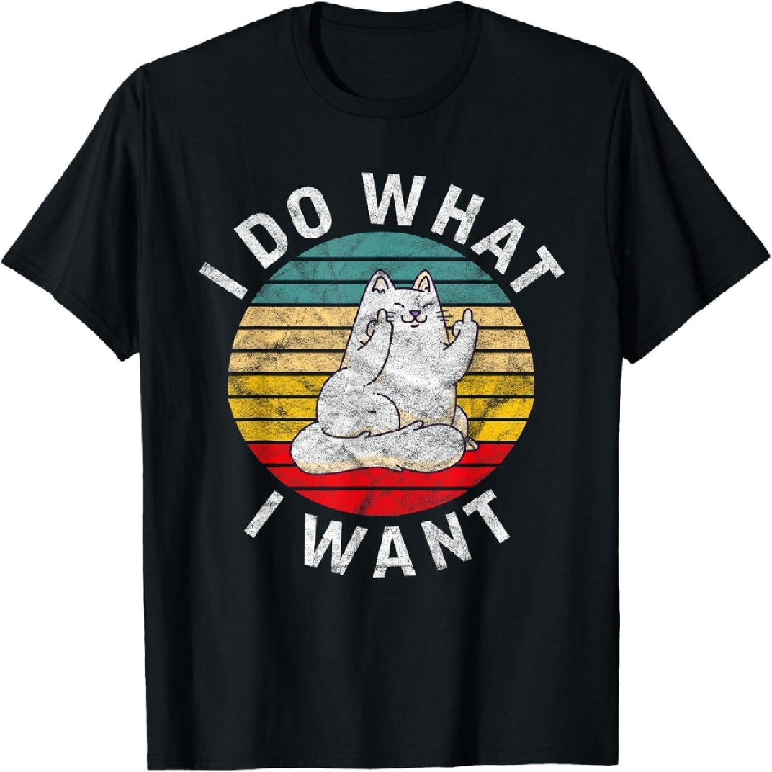 Смешной кот Делаю что хочу Средний палец Котенок Показать птицу Футболка XXXXXL разноцветный