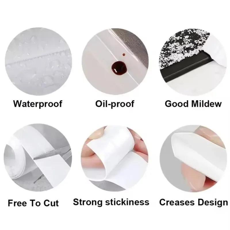 Bathtub Corner Sealant Tape PVC Waterproof Wall Sticker Self Adhesive for Toilet Bathroom Kitchen Accessories Shower Bath