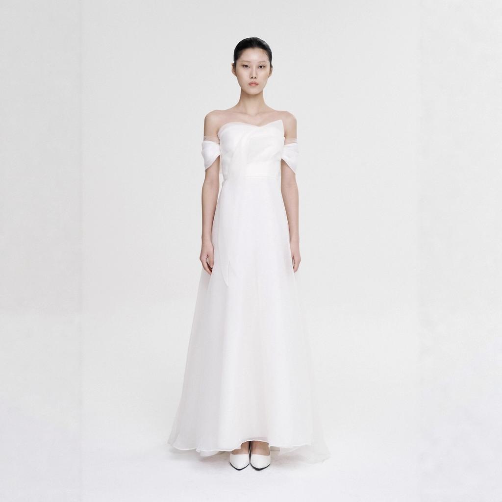 Korean Version of Simple Tube Top Wedding Dress Super Fairy Retro Sweet White Travel Photography Light Wedding Dress Out Dress Women