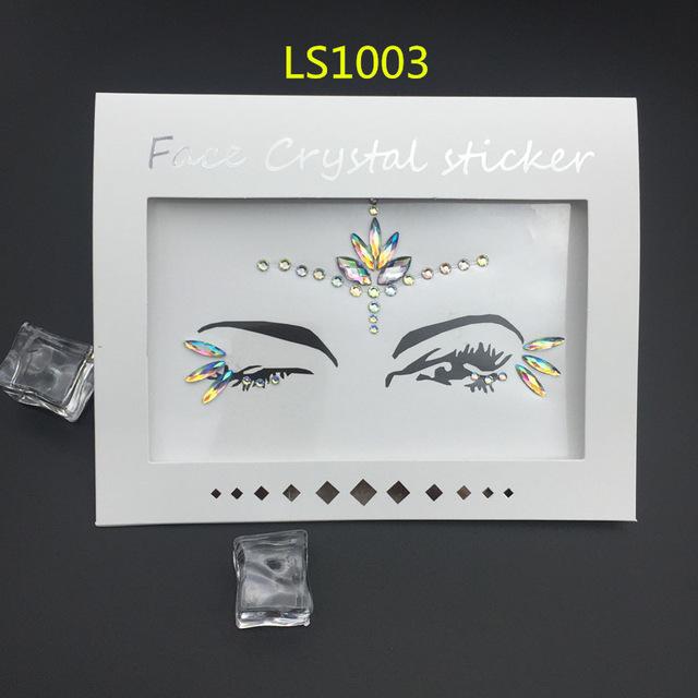 1pc Face jewels Gems Temporary Tattoo Face Jewels Festival Party Body Gems Rhinestone Flash Tattoos Stickers Body Make Up