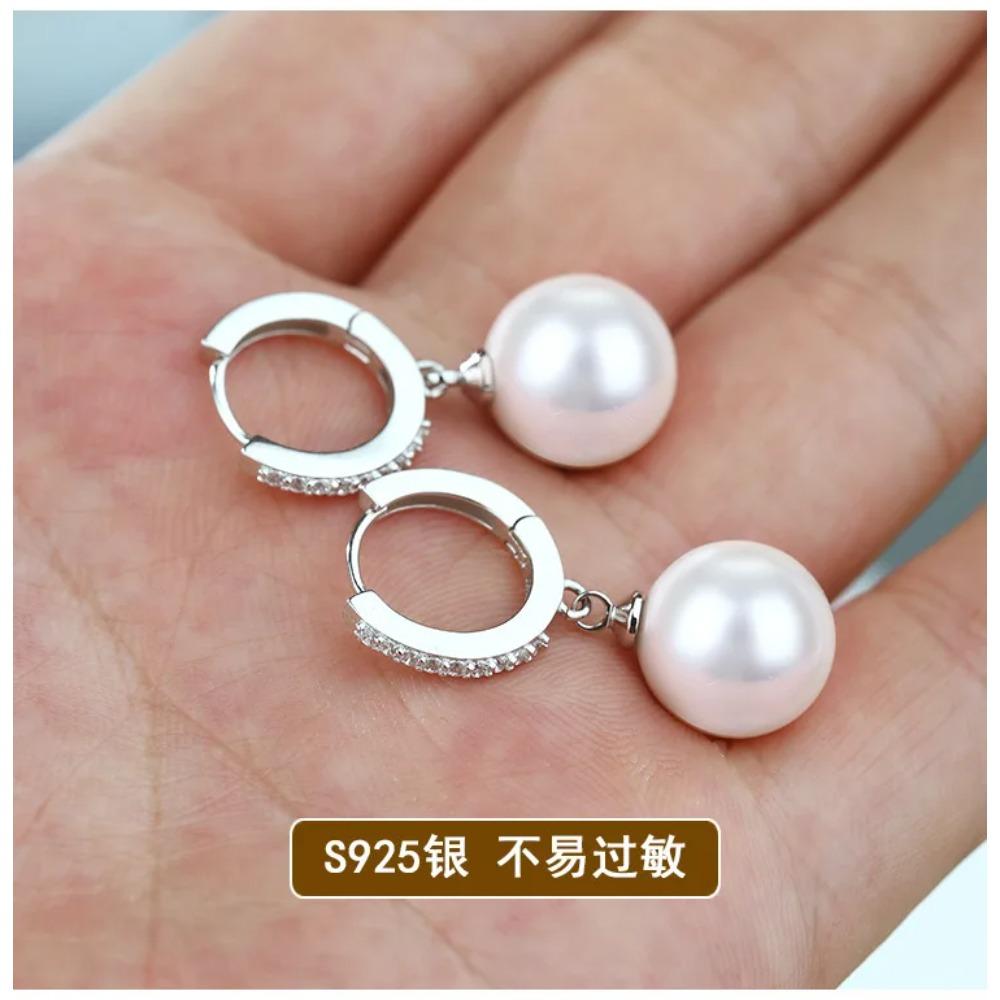 Pearl Earrings Genuine Natural Freshwater Pearl 925 Silver Earrings Pearl Jewelry For Wemon Wedding Gift