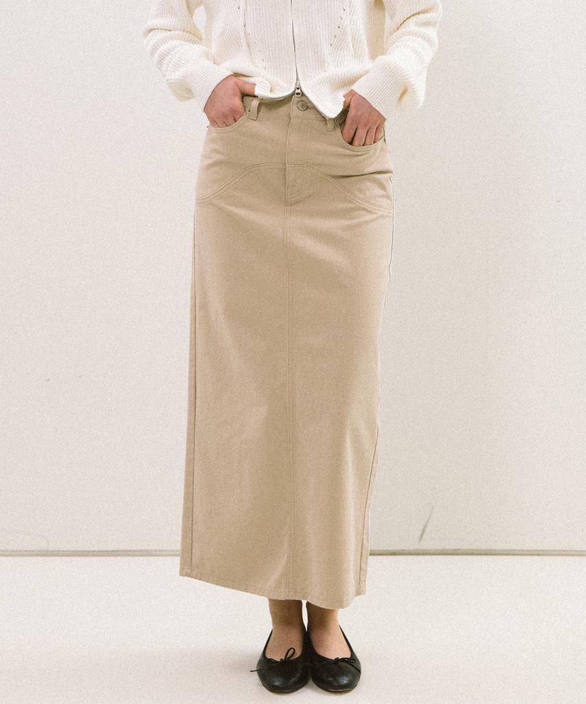Yeoppe Wave Cotton Skirt_Beige