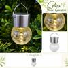 Outdoor Solar Powered Crackle Glass Hanging Ball Light Waterproof Garden Landscape Lighting for Yard Pathway Patio Decor