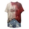 Bloody Shirt For Women Funny O Neck Short Sleeve Halloween Blood Clothes Gift Blood Splatter Womens Casual Tees