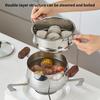 Premium 304 Stainless Steel Double Layer Steamer Pot with Wood Handle Suitable for Efficient and Even Cooking Experience