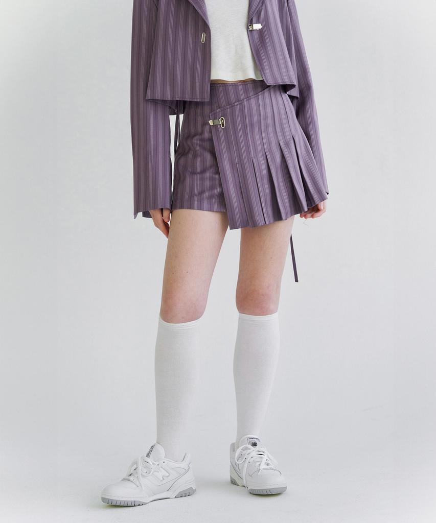 Chelikwili Pleats Wrap Sk - Purple Stripe
