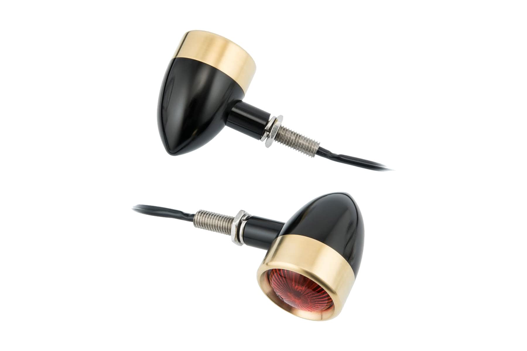 

Алюминиевая заготовка указателя поворота Motone, черная/латунная, M10, универсальная пуля, сертификация типа E Mark, 2 шт., XNM003