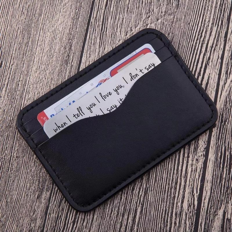 85x54MM Free Customizable Engraved Card Text Logo Business ID Plate Steel Metal Tag Name Badges For Wallet Insert Card Gift