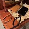 New with Lanyard Sunglasses Storage Bag Solid Color PU Leather Eyewear Bag Portable Glasses Case