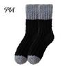 Winter Warm Calf Socks Thickened Long Plush for Women, Coral Fleece Socks, Cold Weather Indoor Thermal Sleep Anti-static Contrast Color Cozy