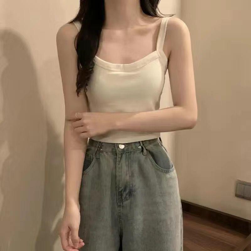 Pure Desire Women s Padded Camisole Top - Sleeveless, Slimming, Cropped Sports Outerwear, Base Layer, Bandeau Style M [75-95 Jin]