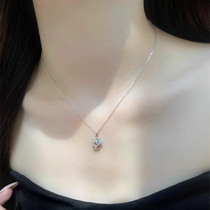 Zircon Moon Clavicle Necklace: Elegant Summer Gift for Her