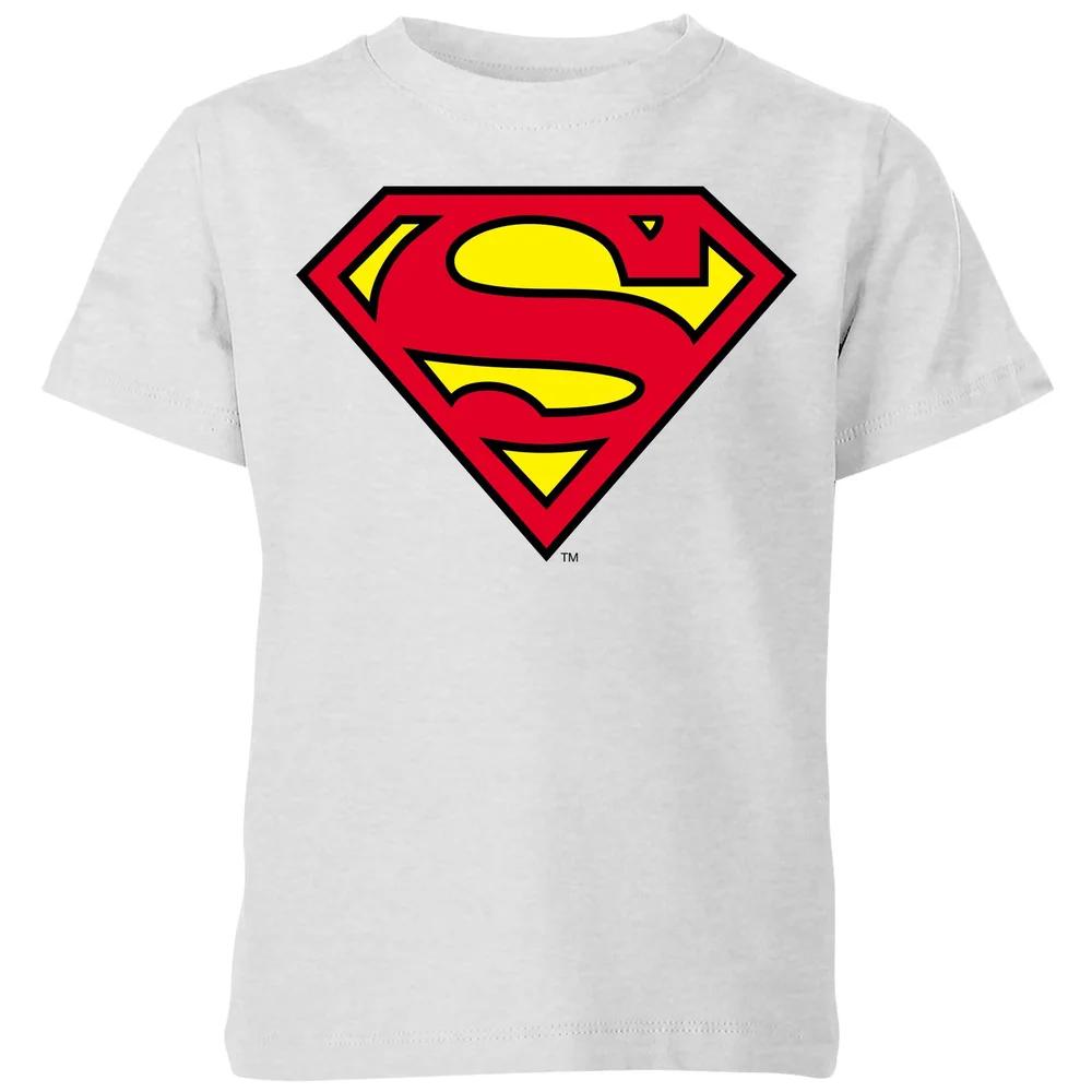 Official Superman Shield Kids  T-Shirt - Grey - 3-4 Years 130