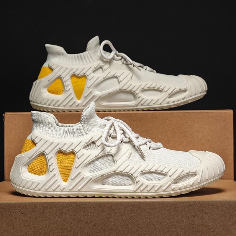 

Новая летняя мужская обувь, повседневная модная обувь-носки, обувь без шнуровки, уличная прогулочная обувь с сеткой, обувь для вождения, женские кроссовки 44