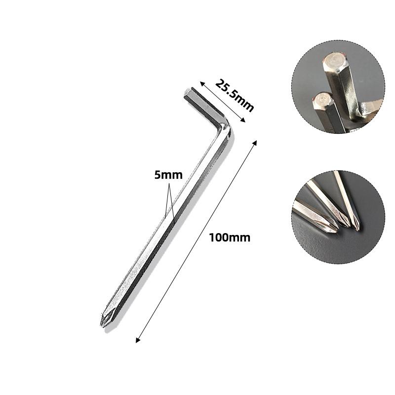 L-Type Screwdriver Phillips/Hexagon Key Wrench L-Shaped Wrench Drill Bits Elbow Bend Short Arm Screwdriver Ph0 Ph1 Ph2 H4 H5 H6