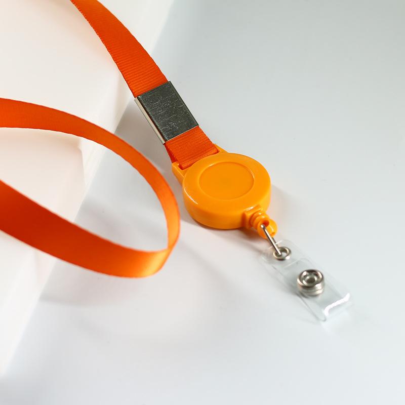 Retractable Lanyard With Badge Reel Neck Strap For Id Card Cellphone Hanging Key Employee'S Staff Work Card Rope Strap Fold
