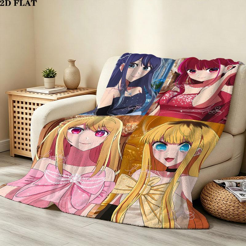 1PC Oshi No Ko Patterned Flannel Blanket Suitable For All Seasons For Home Decor Warmth And Comfort Gifts Holiday Present