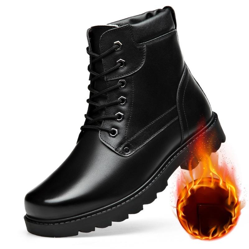 Winter Fashion Male Martin Boots Plus Velvet Warm Leather Boots Gentleman Dress Shoes