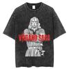 Anime VINLAND SAGA Thorfinn Karlsefni Sommer T-Shirt Herren Manga Baumwoll-T-Shirts Vintage Gewaschenes Tee Harajuku Männliches Freizeit-T-Shirt