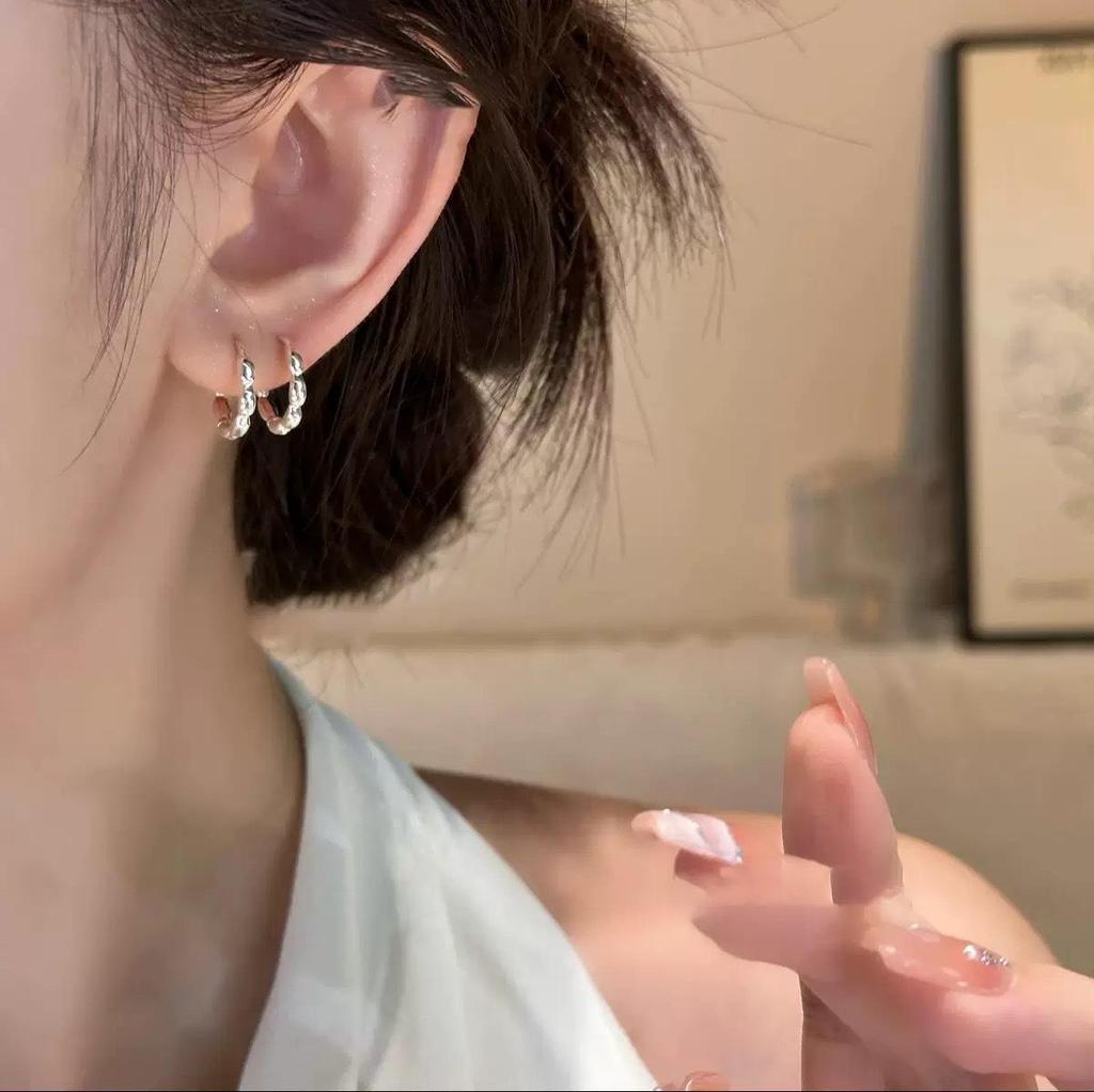 S925 Summer Fashion Rice Bead Earrings - Light Luxury & Cool Style for Women