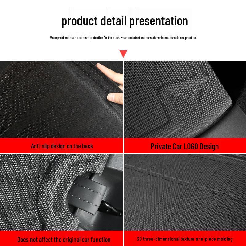 Tesla Model 3/Y Front & Rear Waterproof Trunk Mats - Original TPE Texture Accessories