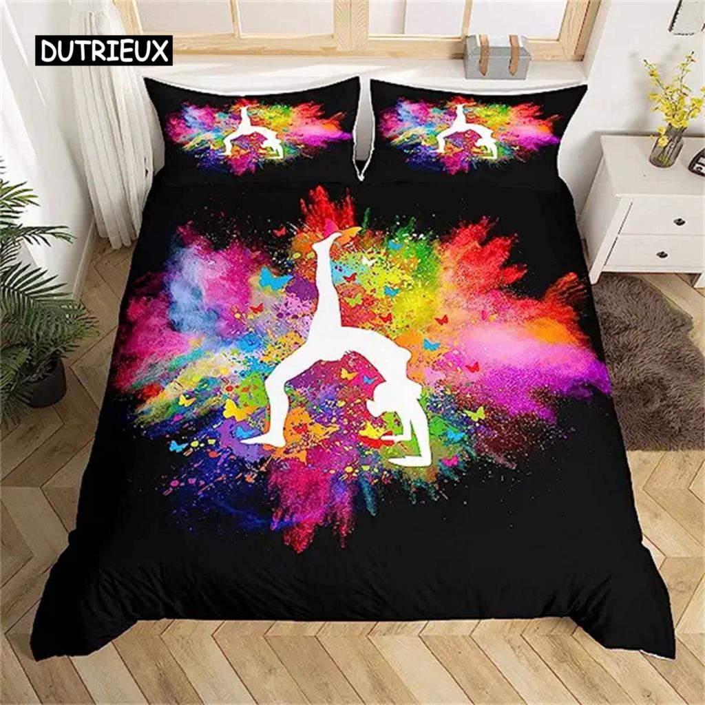 Tie Dye Duvet Cover Hippie Spiral Bedding Set Ethnic Boho Duvet Cover Swirl Tie Dye Pattern Bed Bohemian Hippie Bedding Decor