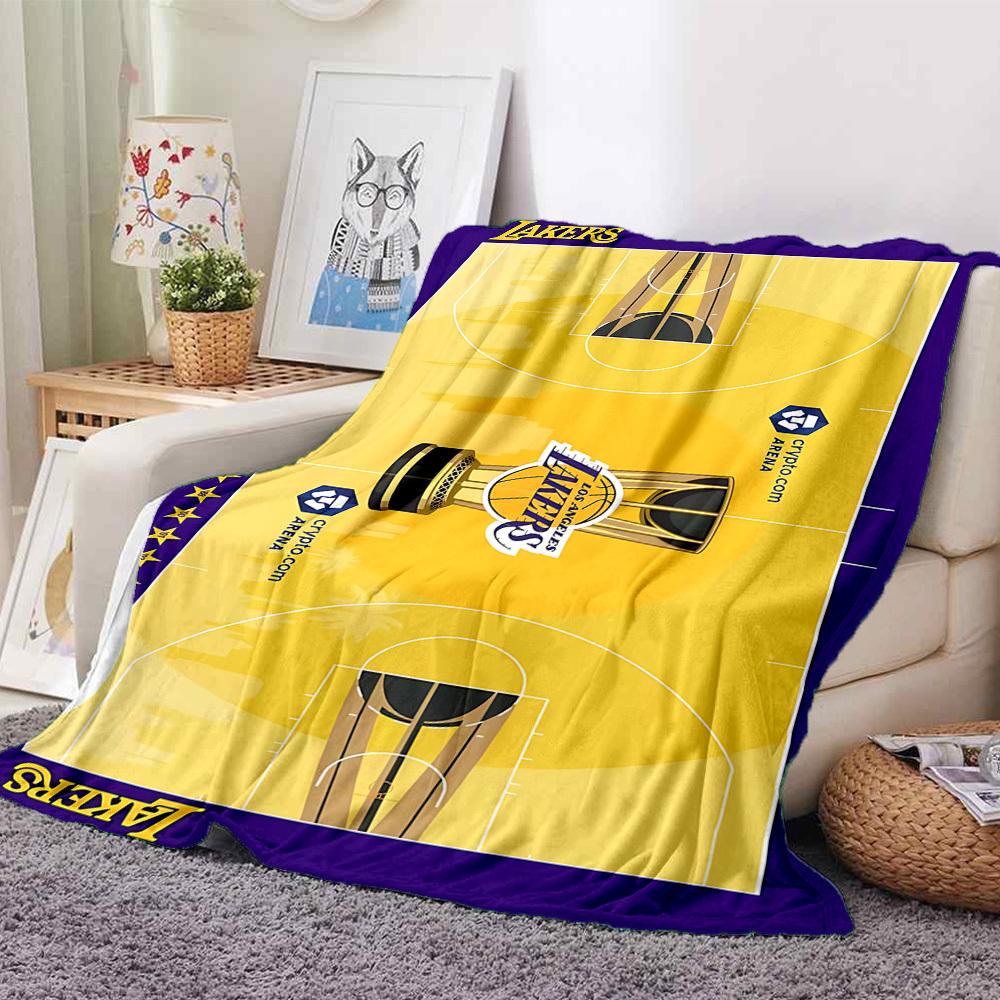1pz Coperta in Flanella Basket Lakers, Morbida e Delicata sulla Pelle con Stampa Digitale, Varie Misure Disponibili per Famiglia, Amici, Compleanno