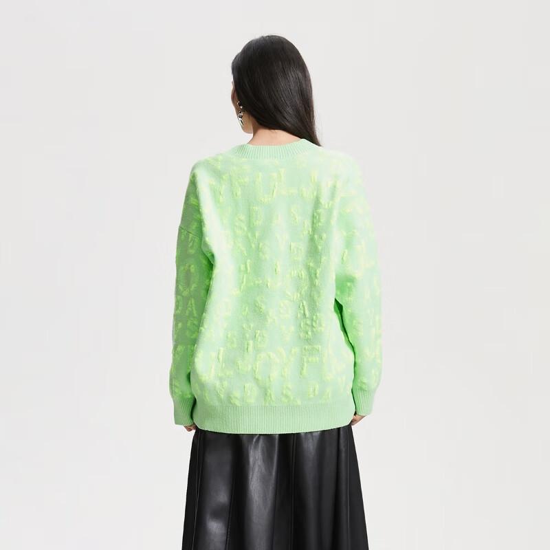 Veromoda Women's V-Neck Letter Jacquard Cardigan