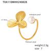 Pearl Flower 18K Gold Adjustable Titanium Steel Ring & Fashion Earrings Set