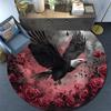 Raven Round Area Rug,Carpet Rug for Living Room Bedroom Sofa Playroom Decor,Non-slip Floor Mat