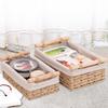 Panier de Rangement de Bureau avec Poignée Vigne Tressée Grande Capacité Cosmétique Télécommande Stylos Clés Articles Divers Organisateur Boîte de Rangement de Bureau à Domicile