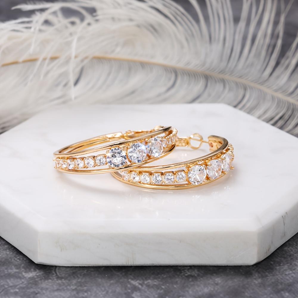 Set of 2 Elegant Round Earrings, Ideal for Weddings, Parties, Birthdays, Everyday Use, And a Great Gift for Women