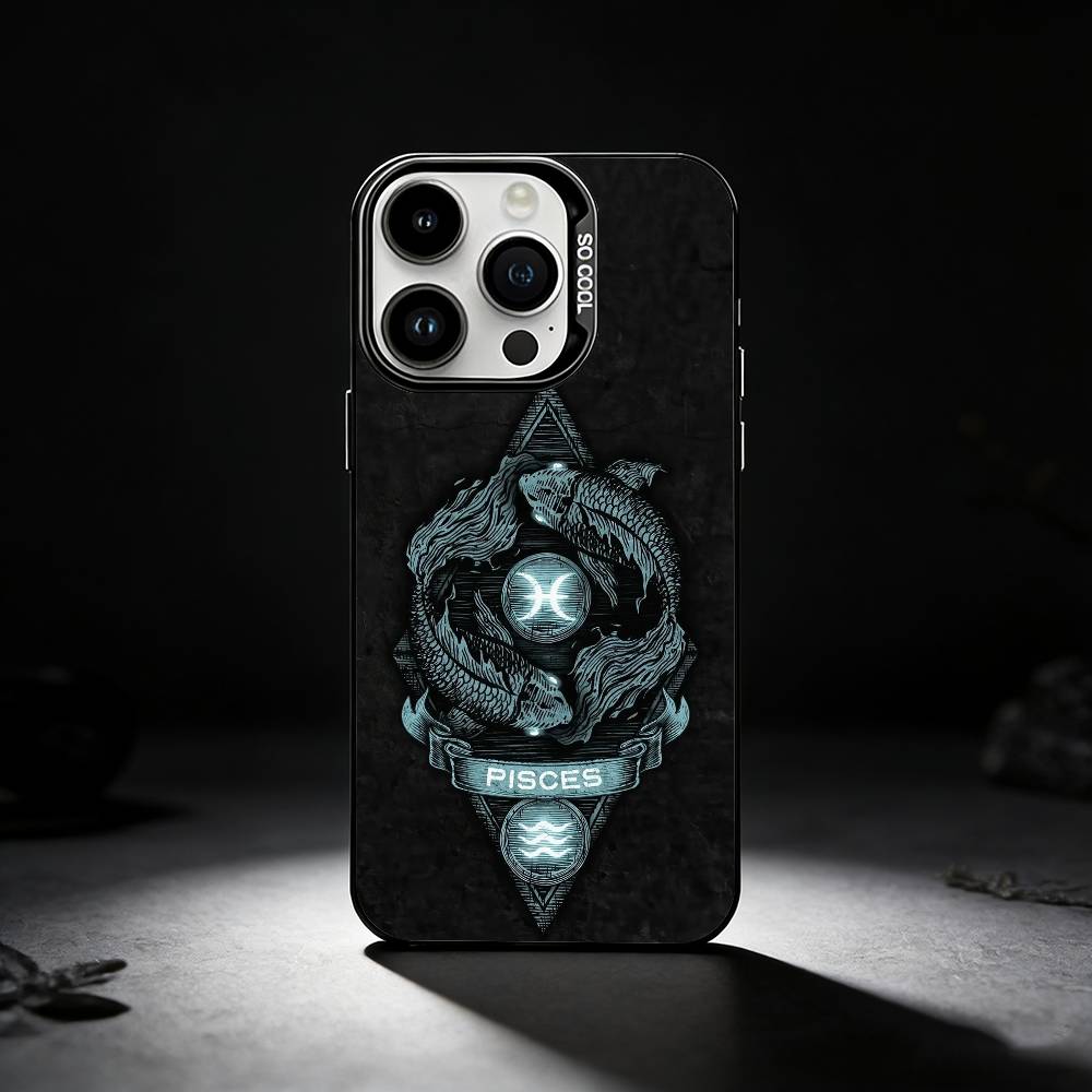 Twelve zodiac signs Phone Case For iPhone 17,16,15,14,13,12,11 Plus,Pro Max,XS,Colored silver phone case