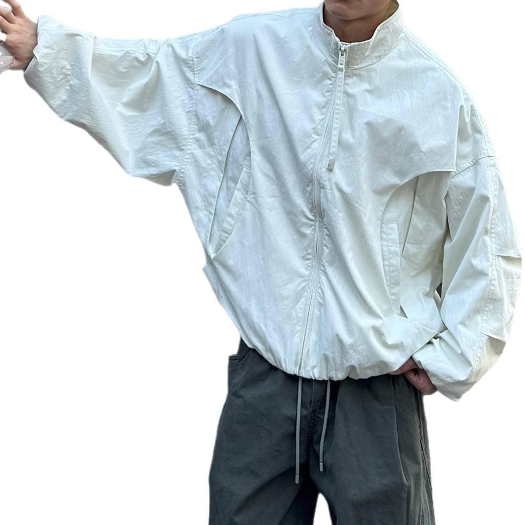 Ah Ah Long Autumn 2025 Casual High Street Scythe Sleeve Oversized Cropped Jacket