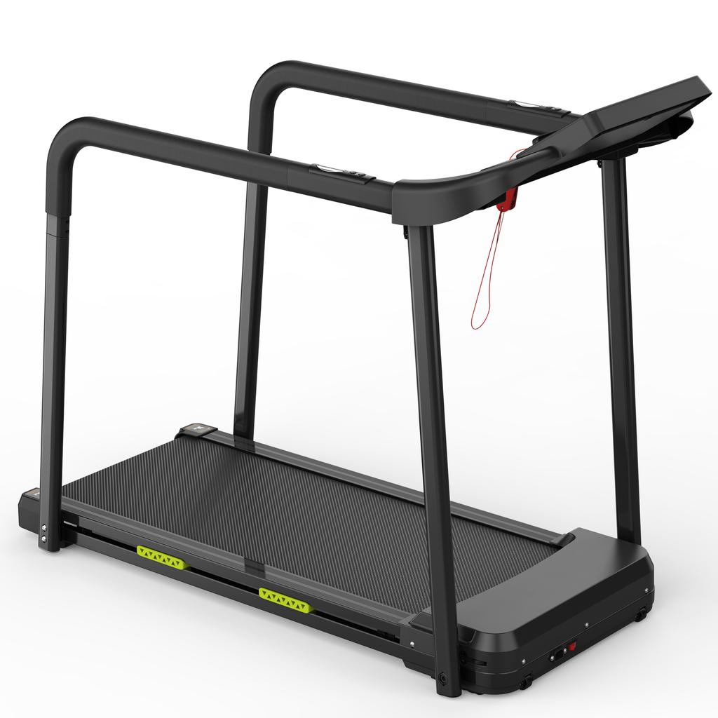 Treadmill for Seniors, Robust and Safe Structure, Large LED Display for Older Adults, Long Handrails for Balance, Load Capacity Up To 135 Kg, APP
