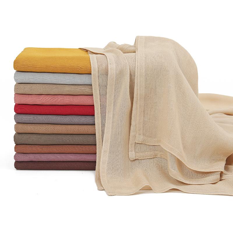 Modal Cotton Muslim Veil Jersey Hijab Scarf Long Muslim Shawl Plain Soft Turban Tie Head Wraps For Women Africa Headband